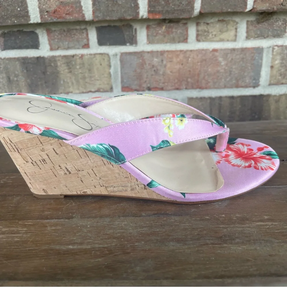 Jessica Simpson Cork Wedge‎ Slides Size 7.5 sb3